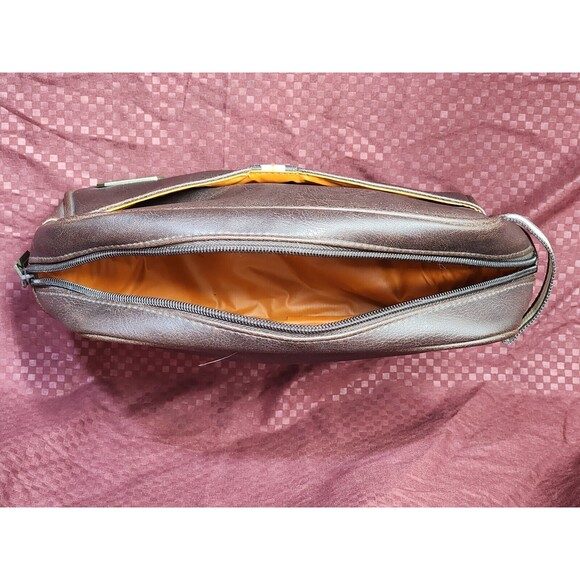 ARAMIS Distinguished Traveler Brown Faux Leather Zip Toiletry Travel Bag - Picture 5 of 6